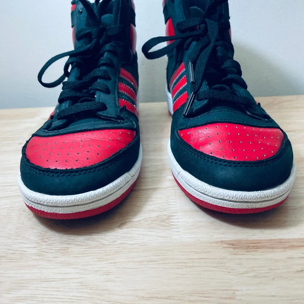 Adidas Top Ten Hi Black Red High Top Sneakers ID6728 Mens 6 Womens 7.5